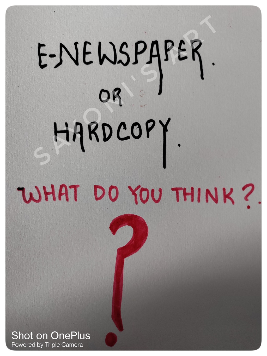E – newspaper or hardcopy: A Debate