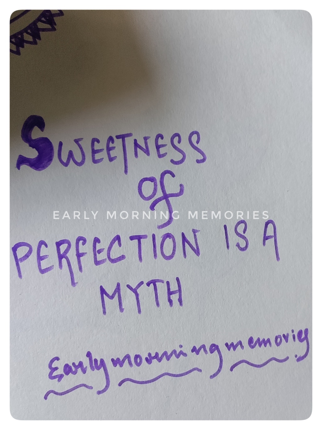 Sweetness of perfection is a Myth